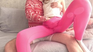 Made her squirt in leggings | Double creampie