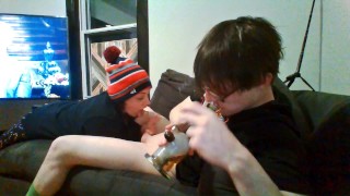 Green Socked Loser Cums under Heather Kane pressure!