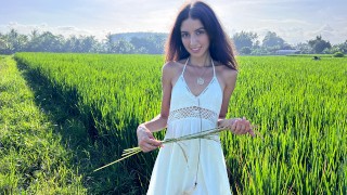 Cute Rice Picker Girl 18 y.o. Fucks New Boss On His Farm - Creampie - Katty West